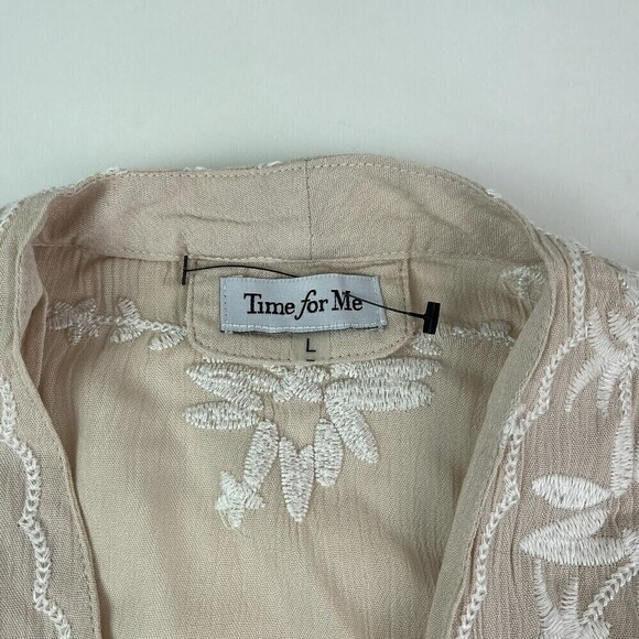 Time For Me Embroidered Boho Duster Kimono Large Floral Long Jacket Festival - Picture 9 of 16